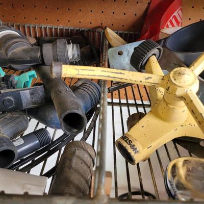 Smalls Sprinkler/irrigation/bulbs/ everything on those two shelves