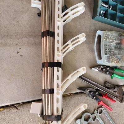 Lot of hand tools/bolts electrical and mystery item