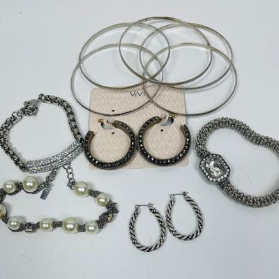 Costume Jewelry Lot 2 - earrings bracelets watch