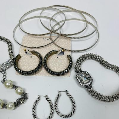 Costume Jewelry Lot 2 - earrings bracelets watch