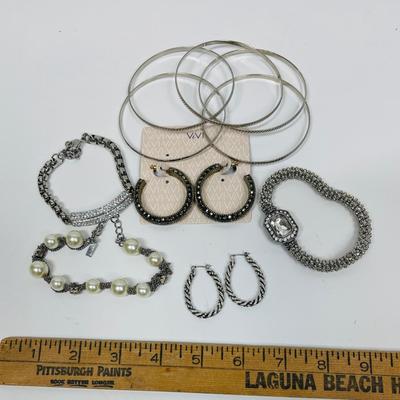 Costume Jewelry Lot 2 - earrings bracelets watch