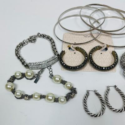 Costume Jewelry Lot 2 - earrings bracelets watch