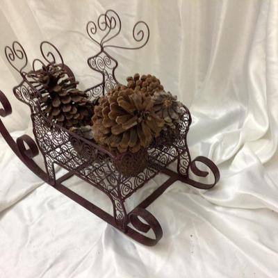 Metal Reindeer Sleigh and Christmas Card Advertising