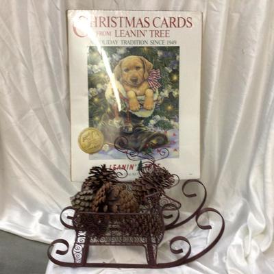 Metal Reindeer Sleigh and Christmas Card Advertising