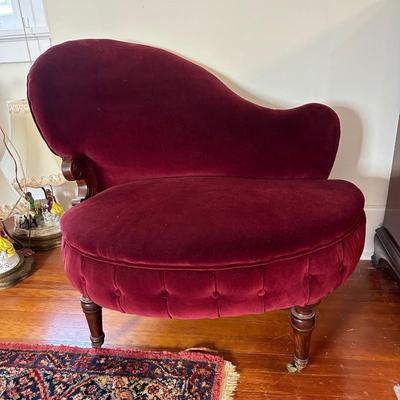 Victorian Velvet Lounge Chair