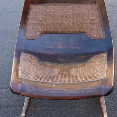 Cane and Exotic Wood Brazilian Rocking Chair