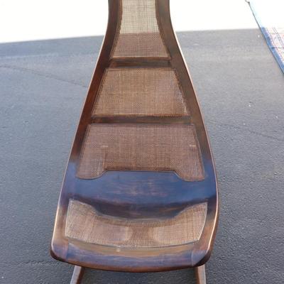 Cane and Exotic Wood Brazilian Rocking Chair