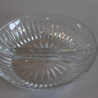 Crystal divided candy dish