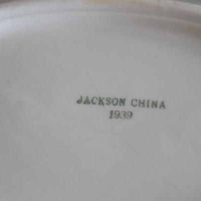 Sale Photo Thumbnail #105: Set of 4 Jackson China bowls 1939 US Forest Service green marking on the bowl