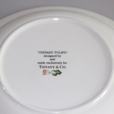 Tiffany Tulips Salad Plate Designed By & Made Exclusively For Tiffany & Co