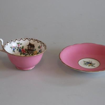 YNSLEY TEACUP SET~ Pagoda~ Vintage Collection~ Floral Asian~ Tea Coffee service~ Teacup and saucer~ England fine Porcelain