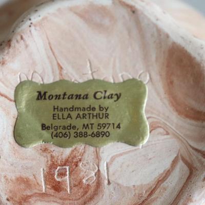 Brown and White Marbleized Pitcher Montana Clay