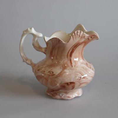 Brown and White Marbleized Pitcher Montana Clay
