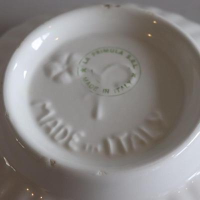 Roma Inc Large Serving Bowl Hand Painted Blue Green Pink Flowers, Italy