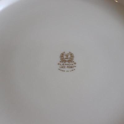 Lenox Lace Point round covered vegetable dish