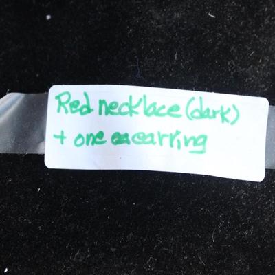 Red Necklace and 1 earring