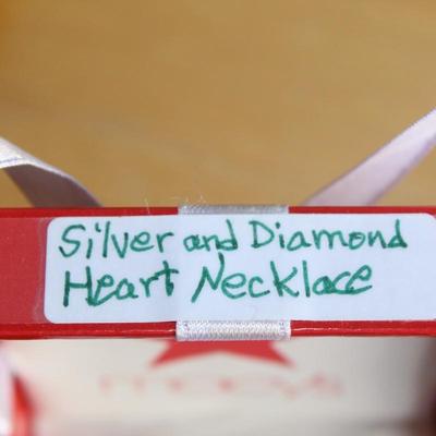Silver and Diamond heart necklace