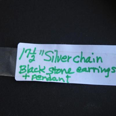 Blackstone earrings and pendant