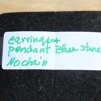 Blue Stone Earings and pendant