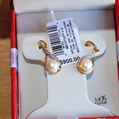 Diamond and Pearl earrings