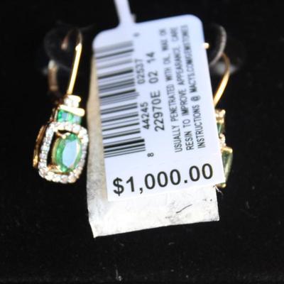 Diamon & Emerald Earrings and necklace 