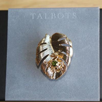 Talbots Gold Leaf and frog pendant