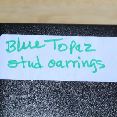 Blue Topaz Stud Earrings