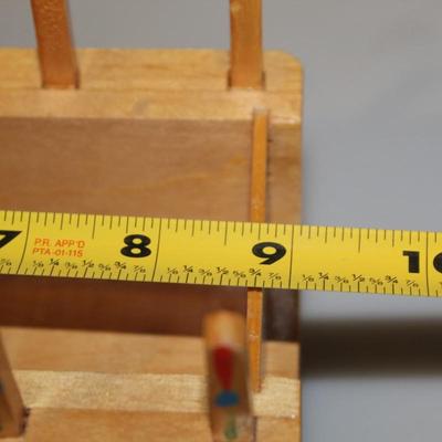 Vintage Folk Art Wood Wooden Wagon Cart Flower Cart Toleware