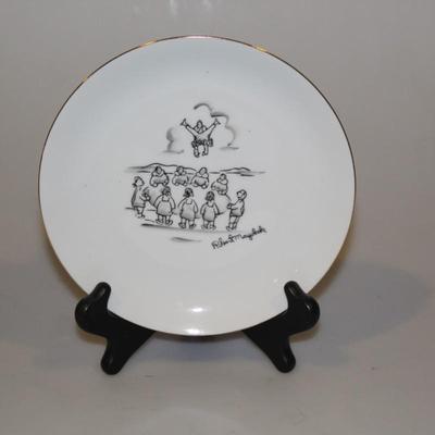 Vintage Mid Century Robert Mayokok Plate With Hunter/Seal Scene Set of 3