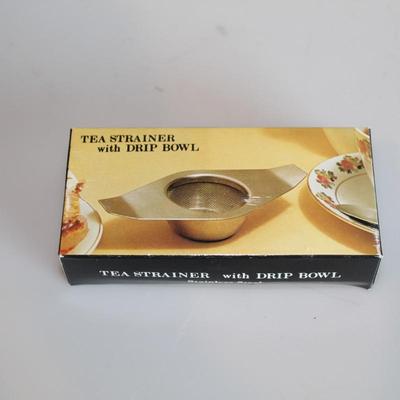 Tea Strainer  with drip bowl