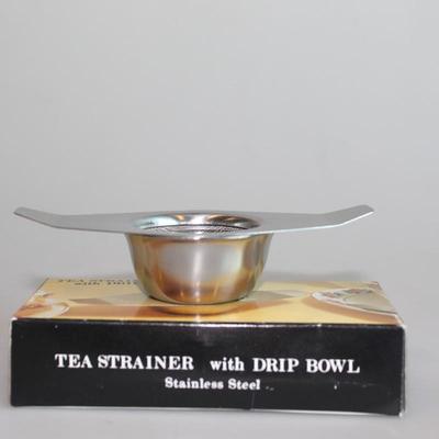 Tea Strainer  with drip bowl
