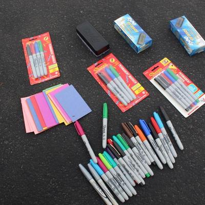 Lot of Sharpies and expot erasers 