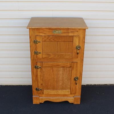 Vintage Oak Ice Box Style Cabinet by Polar
 