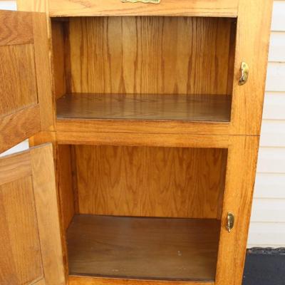 Vintage Oak Ice Box Style Cabinet by Polar
 