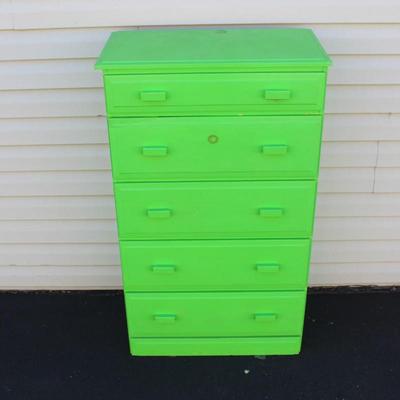 Neon Green 5 drawer dresser