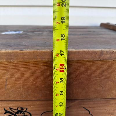 Vintage Pine Toy Chest Cowboy Stage Coach Design