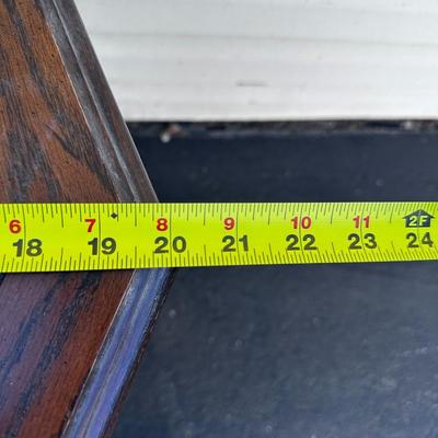 Vintage Hand Made Solid Walnut English Revival Gothic Jacobean 21" Octagonal Storage Accent End Table