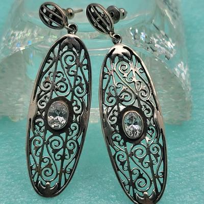 Various Jewelry Of Black Onyx, Crystal, Sterling Silver
