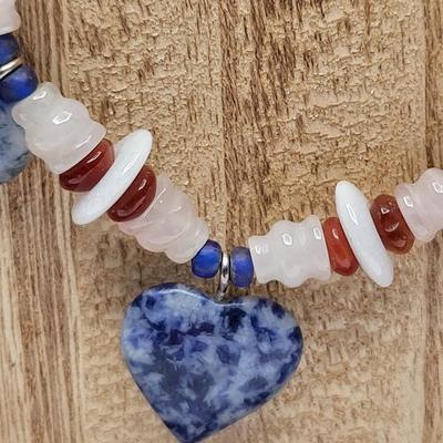 Quartz Agate Carnelian Stone Necklace With Matching Earrings