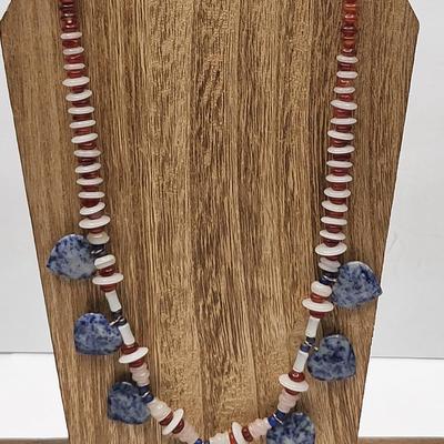 Quartz Agate Carnelian Stone Necklace With Matching Earrings