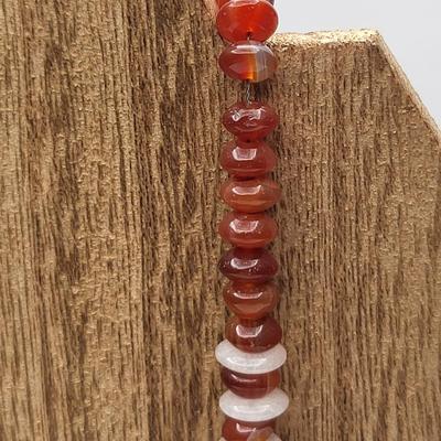 Quartz Agate Carnelian Stone Necklace With Matching Earrings