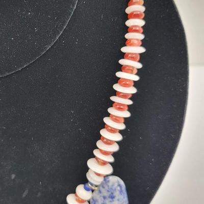 Quartz Agate Carnelian Stone Necklace With Matching Earrings