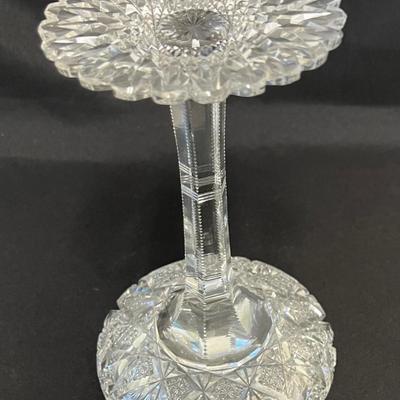 American Brilliant Glass Zipper Cut Compote