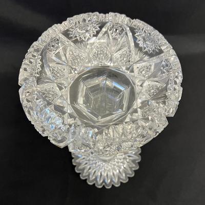 American Brilliant Glass Zipper Cut Compote