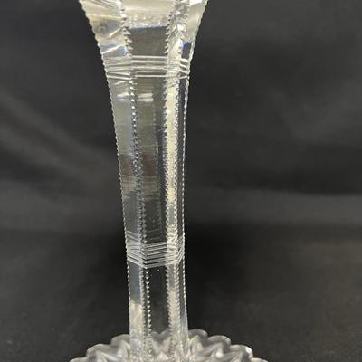 American Brilliant Glass Zipper Cut Compote