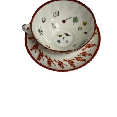 Antique Petersyn Co. Fortune Telling Tea Cup and Saucer
