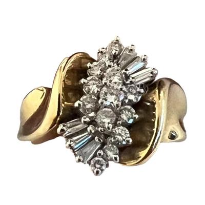 Stamped and Tested 14K Gold Diamond Cocktail Ring [6.62g]