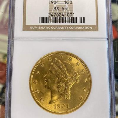 1902 20$ Gold Coin MS 63 Reserve set