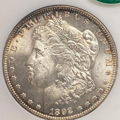 1892 Carson City Morgan Silver Dollar MS 64 Reserve set
