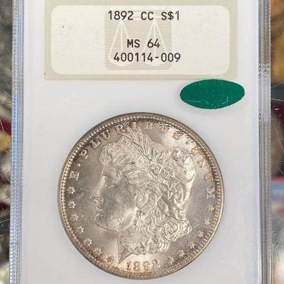 1892 Carson City Morgan Silver Dollar MS 64 Reserve set